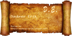 Daubner Erik névjegykártya